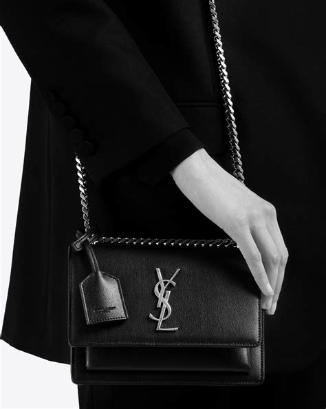 ysl sunset bag black hardware|ysl sunset bag small.